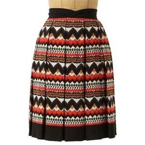 [fei] Colorful Tribal Pleated Swing Skirt - Size 2